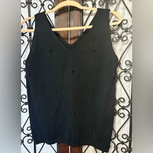 Black Sleeveless V-Neck Top